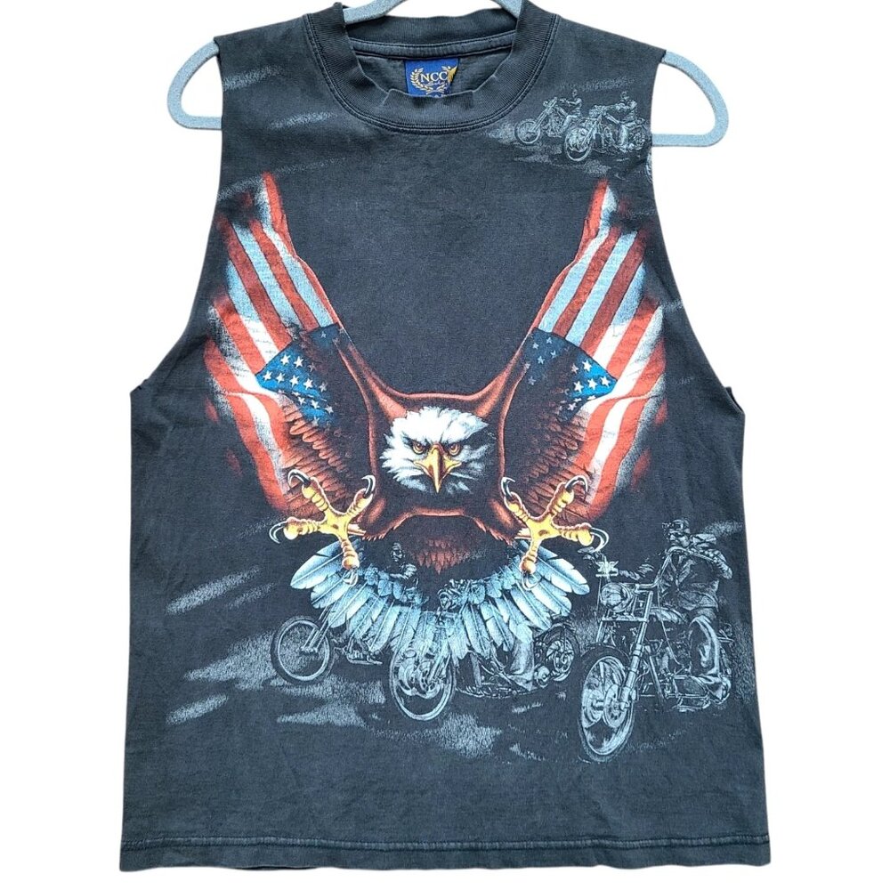 Vtg Cruisin Motor Boulevard Branson Missouri T Shirt Eagle Medium Biker Thrashed
